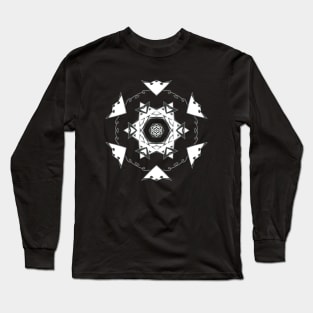 9C Unique Black White Abstract Mandala Long Sleeve T-Shirt